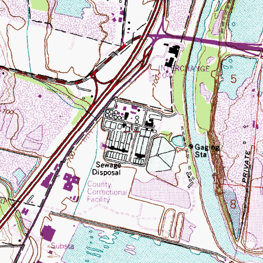 Topographic Map of Jackson Pike Wastewater Treatment Plant, OH
