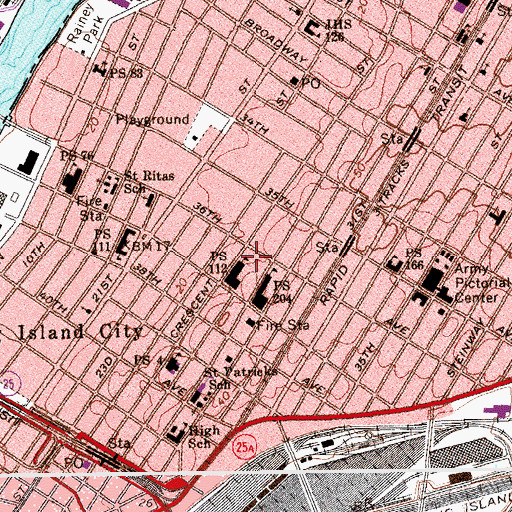 Topographic Map of Dutch Kills Playground, NY