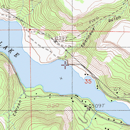 Topographic Map of Spannaus Gulch, CA