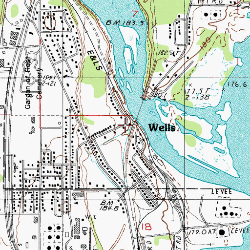 Topographic Map of Wells Station, MI