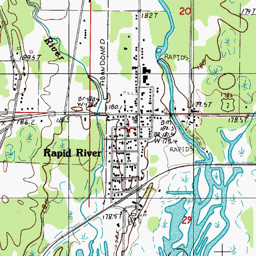 Topographic Map of Saint Charles Borromeo Church, MI