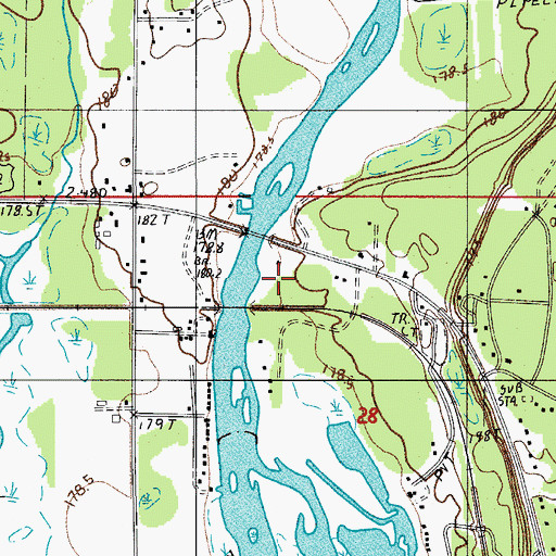 Topographic Map of Whitefish Hill RV and Mobile Home Park, MI