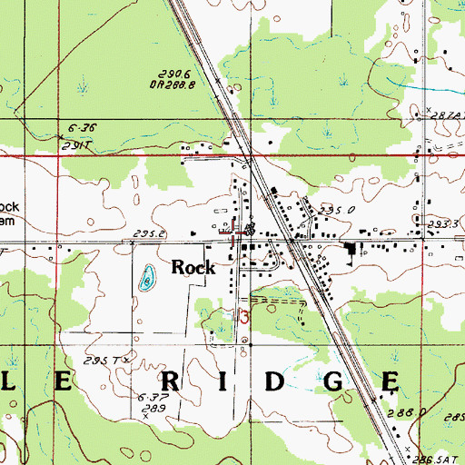 Topographic Map of Rock Post Office, MI