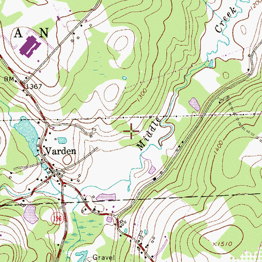 Topographic Map of Varden Conservation Area, PA