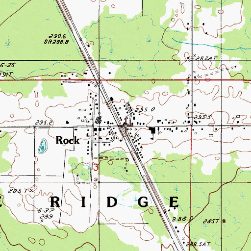 Topographic Map of Rock Station, MI