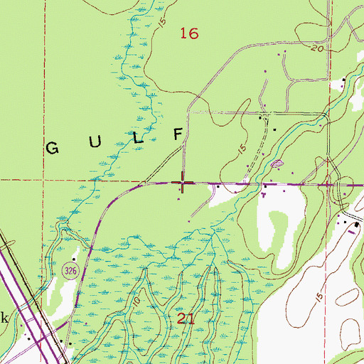 Topographic Map of Gulf Hammock Church of God, FL