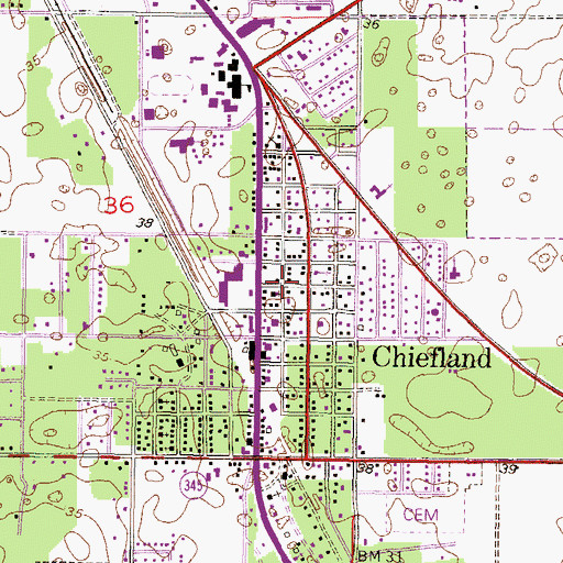Topographic Map of Trinity Baptist Church, FL