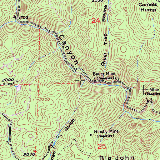 Topographic Map of Specimen Gulch, CA