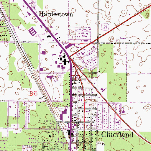 Topographic Map of First United Methodist Church, FL