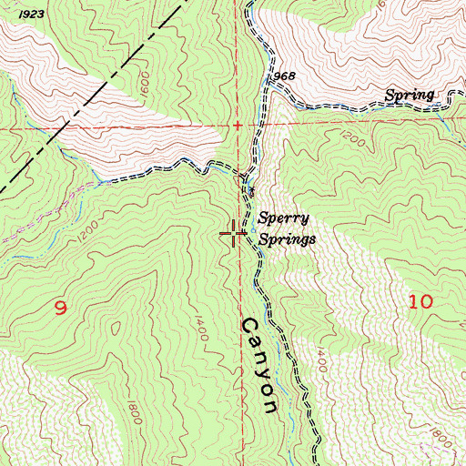 Topographic Map of Sperry Springs, CA
