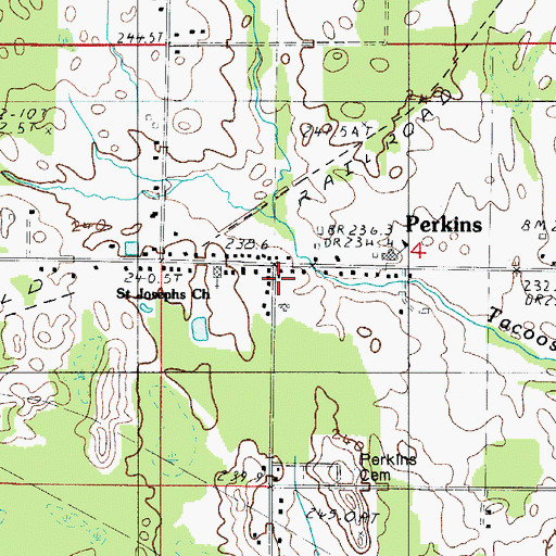 Topographic Map of Perkins Post Office, MI
