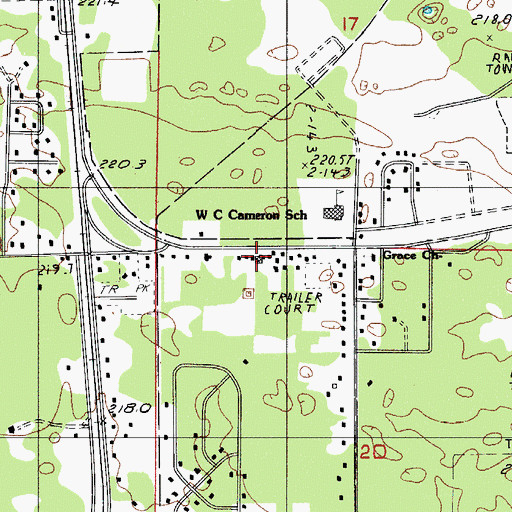 Topographic Map of Pine Haven Rest Home, MI