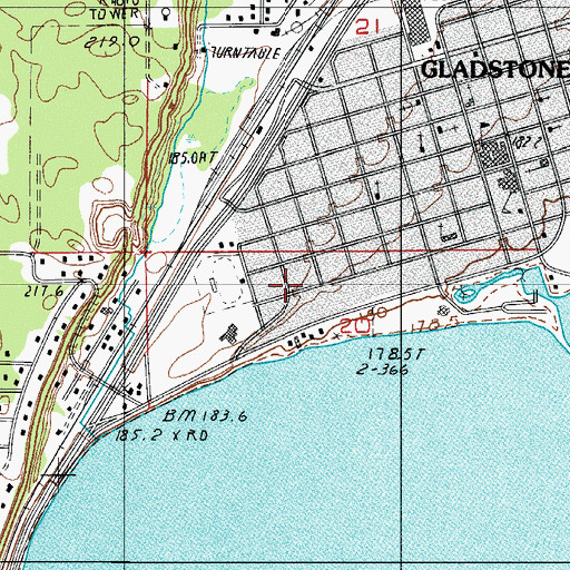 Topographic Map of Marquette Medical Clinic, MI