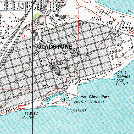 Topographic Map of Trinity Episcopal Church, MI