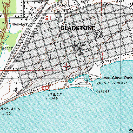 Topographic Map of First Lutheran Church, MI
