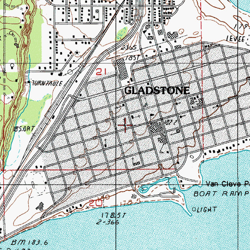 Topographic Map of Harbor Light Church of God, MI
