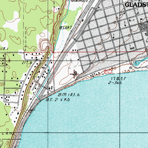 Topographic Map of Memorial United Methodist Church, MI