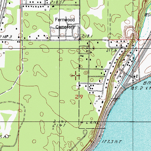 Topographic Map of Irish Oaks Golf Course and Driving Range, MI