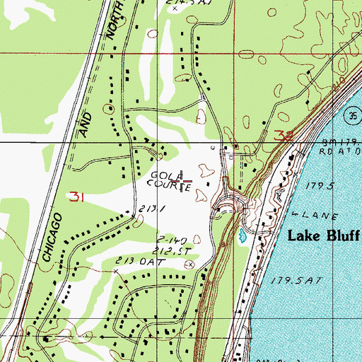 Topographic Map of Terrace Bluff Golf and Country Club, MI