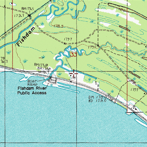 Topographic Map of Fish Dam Campground and RV Park, MI