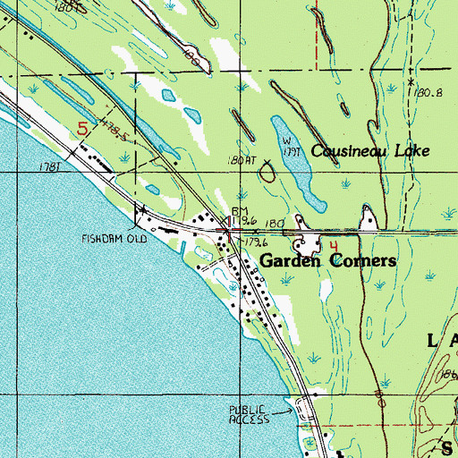 Topographic Map of Garden Corners Rest Area, MI