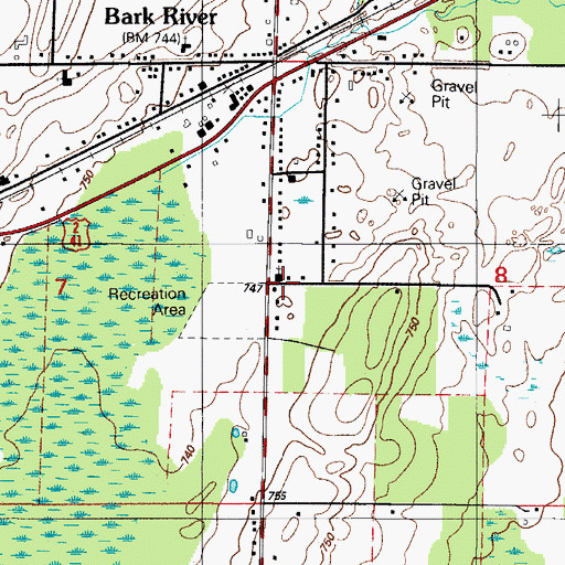 Topographic Map of Salem Lutheran Church, MI