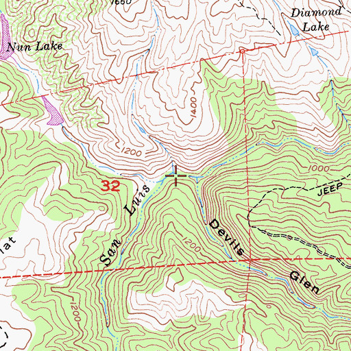 Topographic Map of Spicer Creek, CA