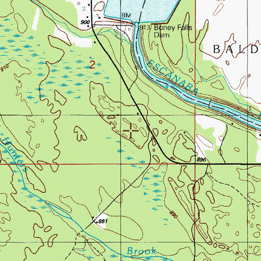 Topographic Map of Rose Falls (West), MI