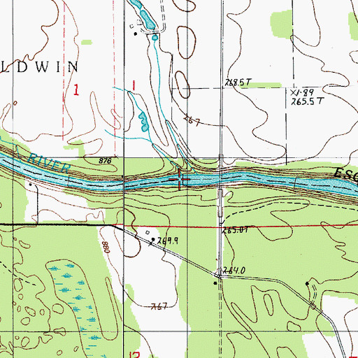 Topographic Map of Rose Falls (East), MI