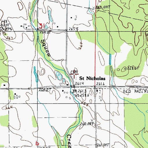 Topographic Map of Saint Nicholas Cemetery, MI