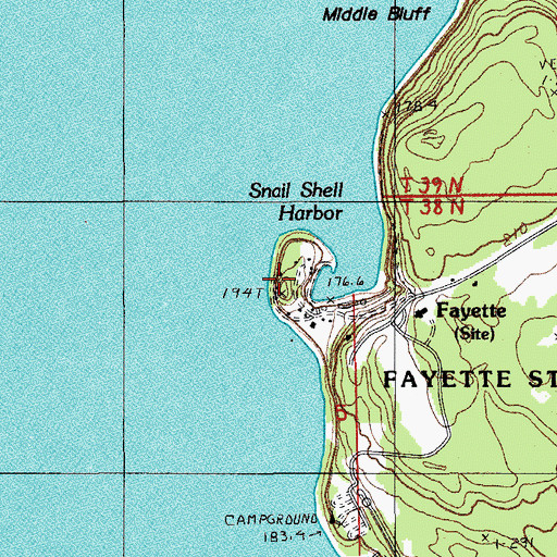 Topographic Map of Saint Josephs Catholic Church Cemetery, MI