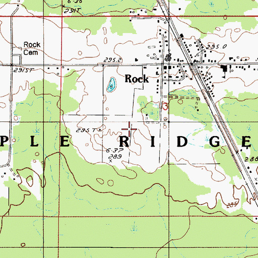 Topographic Map of Maple Ridge Cemetery, MI