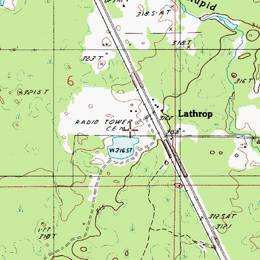 Topographic Map of Lathrop Cemetery, MI