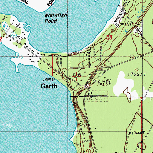 Topographic Map of Garth Point Cemetery, MI