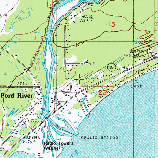 Topographic Map of Ford River Cemetery (historical), MI