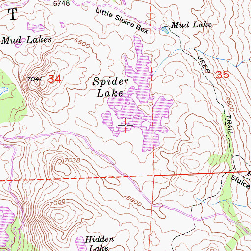 Topographic Map of Spider Lake, CA