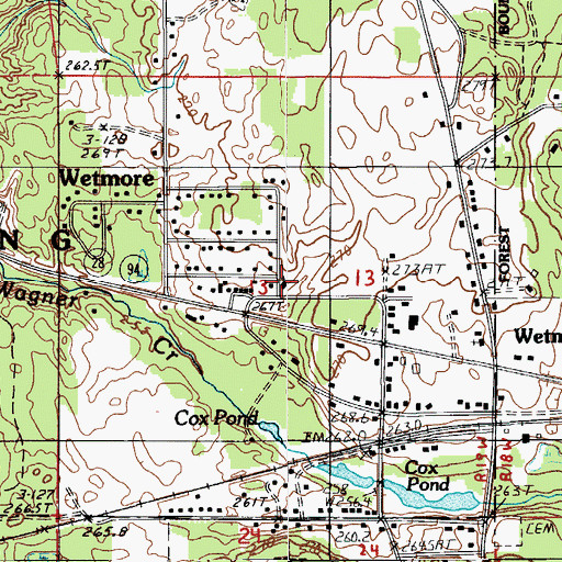 Topographic Map of Munising Wesleyan Church, MI