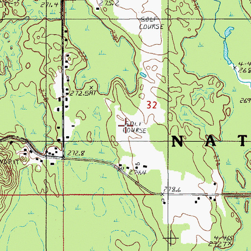 Topographic Map of Pictured Rocks Golf and Country Club, MI