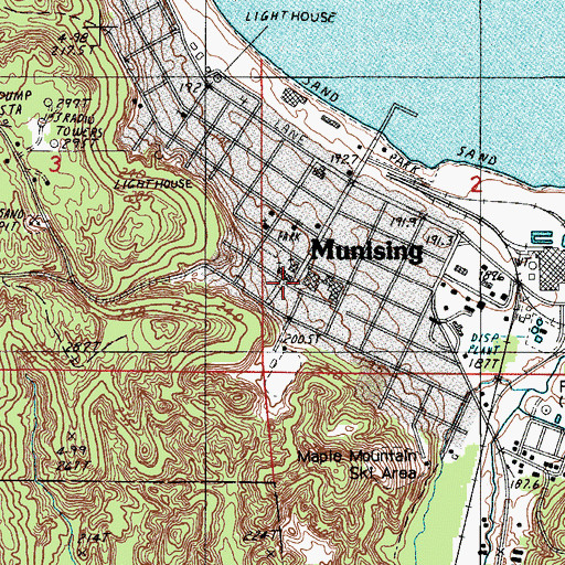 Topographic Map of Sacred Heart Church, MI