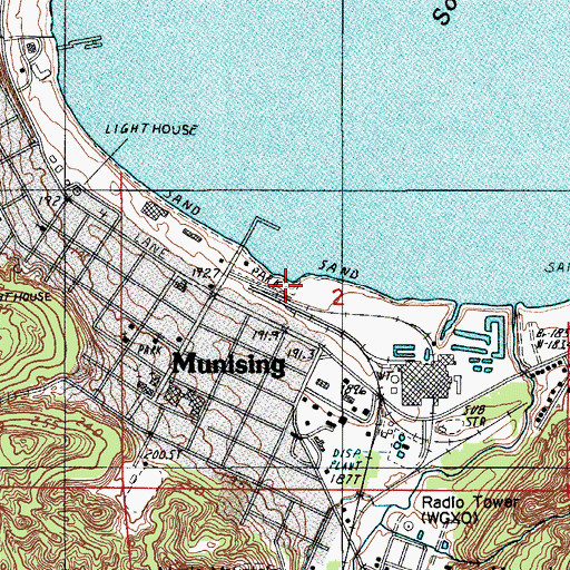 Topographic Map of Munising Station (historical), MI