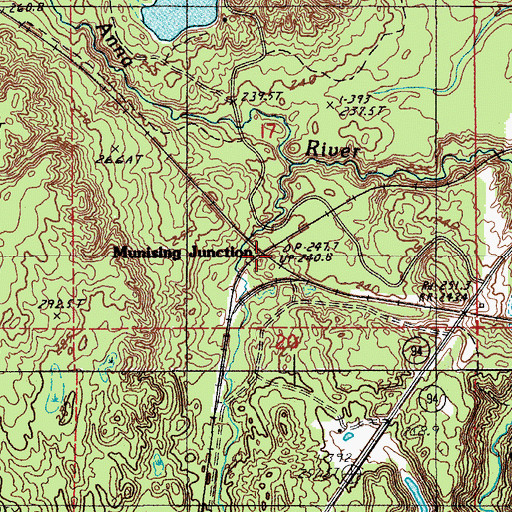 Topographic Map of Munising Junction Station, MI