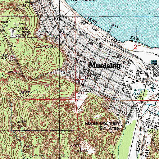 Topographic Map of Alger County Courthouse, MI