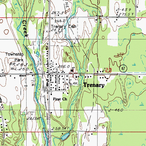 Topographic Map of Trenary Medical Center, MI