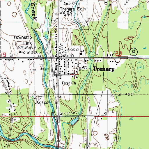 Topographic Map of Saint Rita's Church, MI