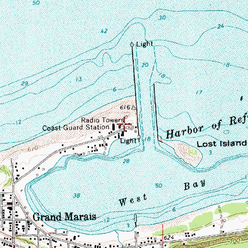 Topographic Map of Grand Marais Historical Society Museum, MI