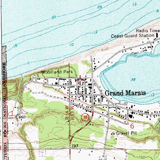 Topographic Map of Gitche Gumee Museum, MI