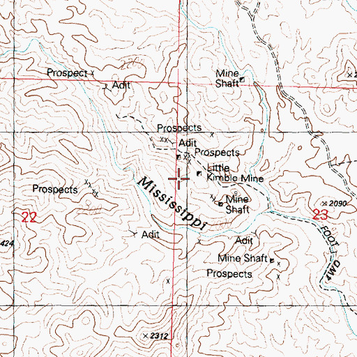 Topographic Map of Cactus Queen Mine, AZ