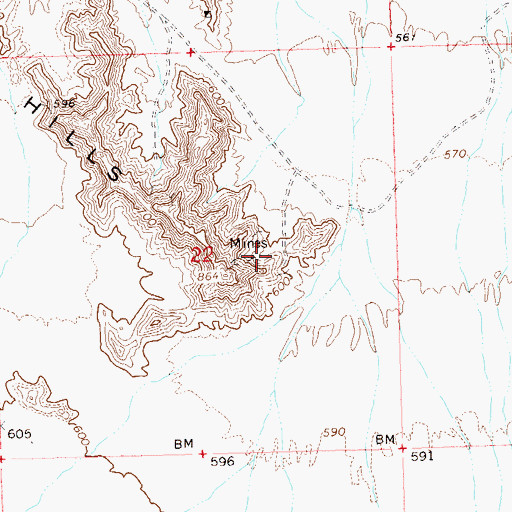 Topographic Map of Double Eagle Mine, AZ