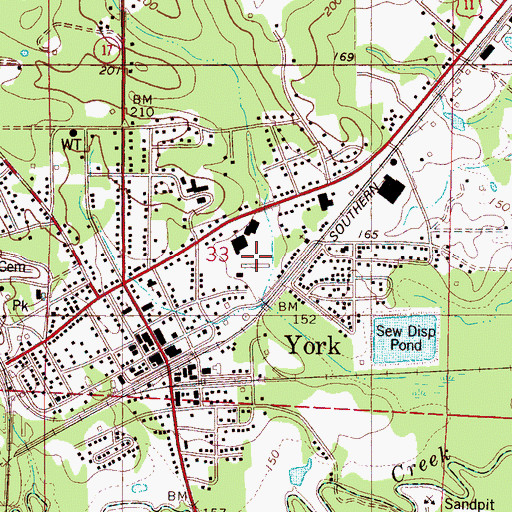 Topographic Map of Wildcat Stadium, AL