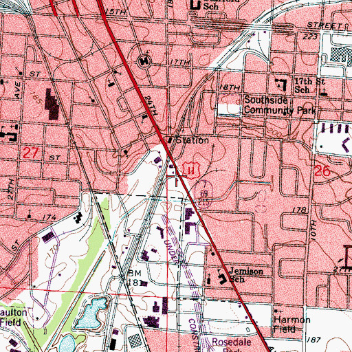 Topographic Map of Tuscaloosa Fire Station Number 5 (historical), AL